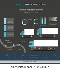 Cargo Logistics service infographic design. Business infographic with transport