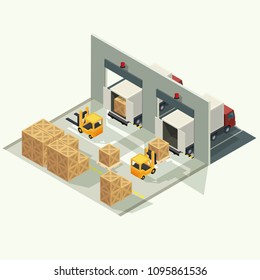 Cargo Logistics Truck Transportation Container Forklift Stock Vector Royalty Free