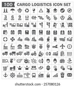 Juego de iconos vectoriales de carga y envío.