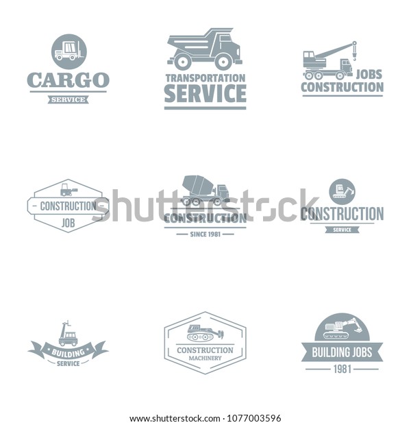 Cargo logo set. Simple set of 9 cargo\
vector logo for web isolated on white\
background