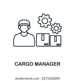 Cargo Manager line icon. Monochrome simple Cargo Manager outline icon for templates, web design and infographics