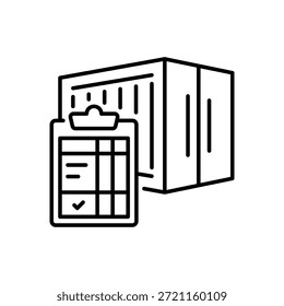 Ícone da Área de Transferência do Documento de Manifesto de Carga para Documentação de Entrega Estilo da Linha Plano de Fundo Branco Isolado