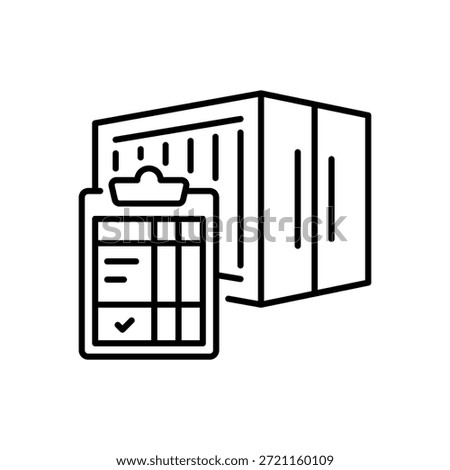 Cargo Manifest Document Clipboard Icon for Shipping Documentation Line Style Isolated White Background