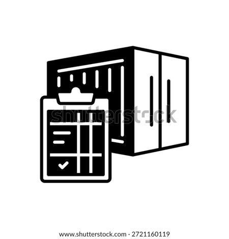 Cargo Manifest Document Clipboard Icon Solid Black Style Isolated White Background