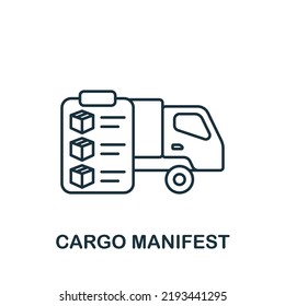 Cargo Manifest Icon. Line Simple Line Shipping Icon For Templates, Web Design And Infographics