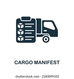 Cargo Manifest icon. Monochrome simple line Shipping icon for templates, web design and infographics