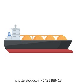 Cargo marine transport icon cartoon vector. Ship carrier. Gas petrol