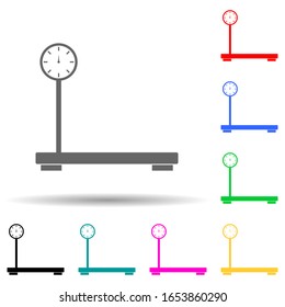icono de tipo multicolor para escalas mecánicas de carga. Glifo simple, vector plano de los iconos de los elementos de medida para ui y ux, sitio web o aplicación móvil