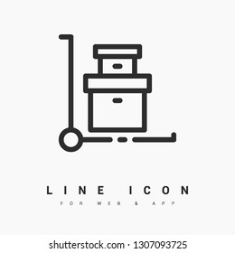 Cargo minimal icon. Box line vector icon for websites and mobile minimalistic flat design.