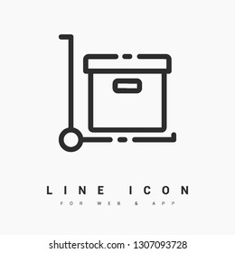Cargo minimal icon. Box line vector icon for websites and mobile minimalistic flat design.