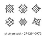 cargo net icon line art vector outline illustration isolated