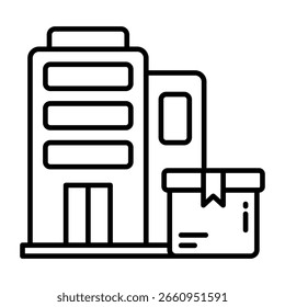 Cargo office icon in linear design isolated on white background