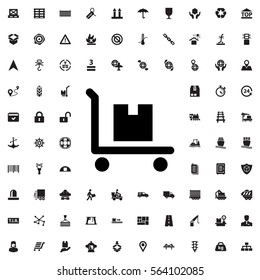 cargo on cart icon illustration isolated vector sign symbol