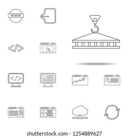 cargo on a crane hook icon. web icons universal set for web and mobile