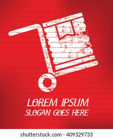 Cargo on red background,poster grunge design