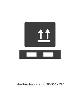Cargo Pallet Up Icon Isolated on Black and White Vector Graphic