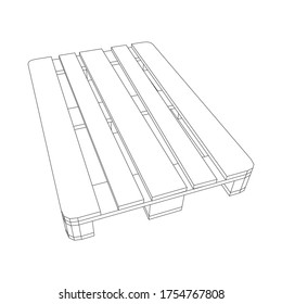 Cargo pallet for warehouse. Logistics shipping concept. Wireframe low poly mesh vector illustration.