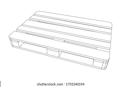 Cargo pallet for warehouse. Logistics shipping concept. Wireframe low poly mesh vector illustration.