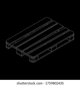 Cargo pallet for warehouse. Logistics shipping concept. Wireframe low poly mesh vector illustration.