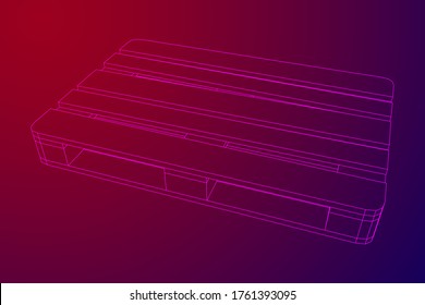 Cargo pallet for warehouse. Logistics shipping concept. Wireframe low poly mesh vector illustration.
