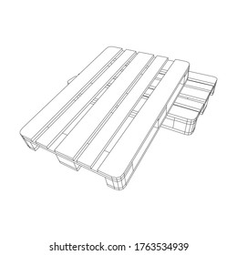 Cargo pallet for warehouse. Logistics shipping concept. Wireframe low poly mesh vector illustration.