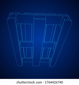 Cargo pallet for warehouse. Logistics shipping concept. Wireframe low poly mesh vector illustration.