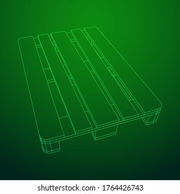 Cargo pallet for warehouse. Logistics shipping concept. Wireframe low poly mesh vector illustration.