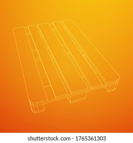 Cargo pallet for warehouse. Logistics shipping concept. Wireframe low poly mesh vector illustration.