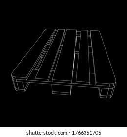 Cargo pallet for warehouse. Logistics shipping concept. Wireframe low poly mesh vector illustration.