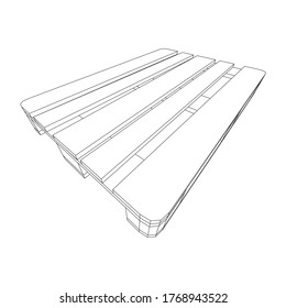 Cargo pallet for warehouse. Logistics shipping concept. Wireframe low poly mesh vector illustration.