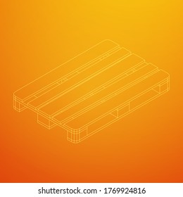 Pallet de carga para almacén. Concepto de transporte logístico. Ilustración vectorial de malla baja de malla de malla de alambre.