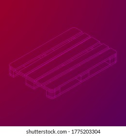 Cargo pallet for warehouse. Logistics shipping concept. Wireframe low poly mesh vector illustration.
