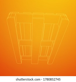 Cargo pallet for warehouse. Logistics shipping concept. Wireframe low poly mesh vector illustration.