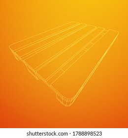Cargo pallet for warehouse. Logistics shipping concept. Wireframe low poly mesh vector illustration.