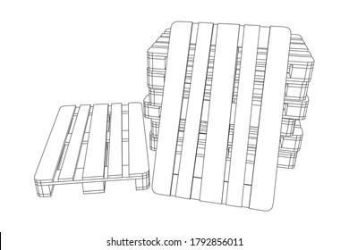 Cargo pallet for warehouse. Logistics shipping concept. Wireframe low poly mesh vector illustration.