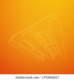 Cargo pallet for warehouse. Logistics shipping concept. Wireframe low poly mesh vector illustration.