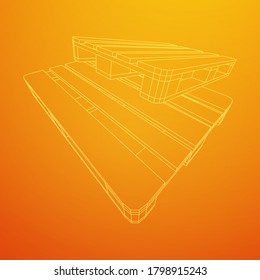 Cargo pallet for warehouse. Logistics shipping concept. Wireframe low poly mesh vector illustration.