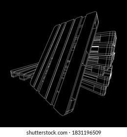 Cargo pallet for warehouse. Logistics shipping concept. Wireframe low poly mesh vector illustration.