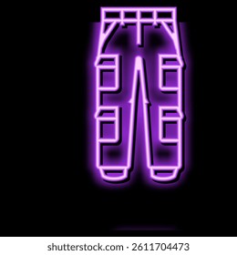 cargo pants clothes neon light sign vector. cargo pants clothes sign. isolated symbol illustration