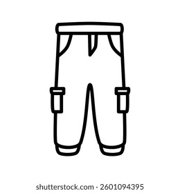 cargo pants icon, simple flat style, illustration, logo sign symbol pictogram template, for ui or ux isolated on white for mobile app, editable
