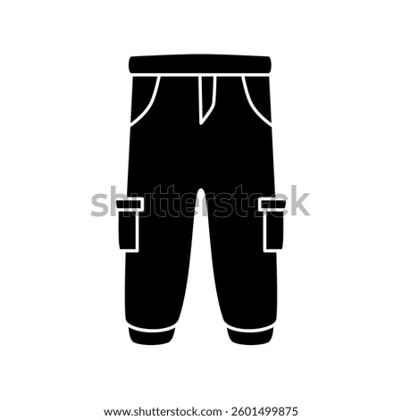 cargo pants icon, simple flat style, illustration, logo sign symbol pictogram template, for ui or ux isolated on white for mobile app, editable