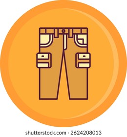 Cargo pants Line vector Icon Design