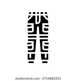 Pantalones de carga Vector de icono de glifo de múltiples bolsillos. Pantalones de carga signo de múltiples bolsillos. ilustración de símbolo aislado
