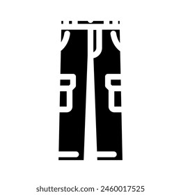 cargo pants streetwear cloth fashion glyph icon vector. cargo pants streetwear cloth fashion sign. isolated symbol illustration