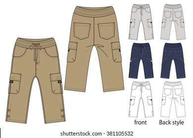 Cargo Pants Vector Template