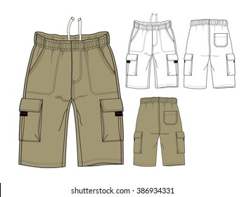 Cargo Pants Vector Template