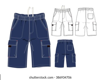 Cargo Pants Vector Template