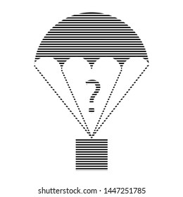 Cargo parachute hatched question mark icon
