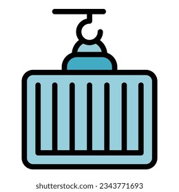 Cargo parcel box icon outline vector. Delivery truck. Courier order color flat