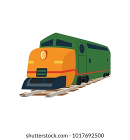 Cargo or passenger train locomotive vector Illustration